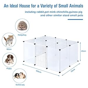 BRIAN & DANY Recinto Modulare in Plastica per Animali da Interno, Gabbia Portatile per Cani, Criceti, Cuccioli, Conigli e Cavie, 18 Pannelli, Dimensioni 105 x 70 x 45 cm, Colore Fumo - immagine 2