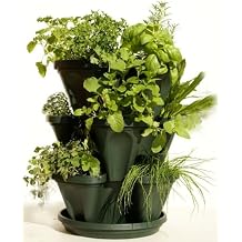 Mr. Stacky 3 Tiered Hunter Green Stackable Indoor Outdoor Vertical Herb Planter 1303