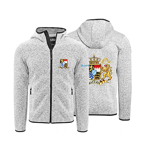 Hoamatkult Bayern Wappen Strickfleece Jacke - das Original - hochwertiger Stick - Oktoberfest Jacke (XX-Large)