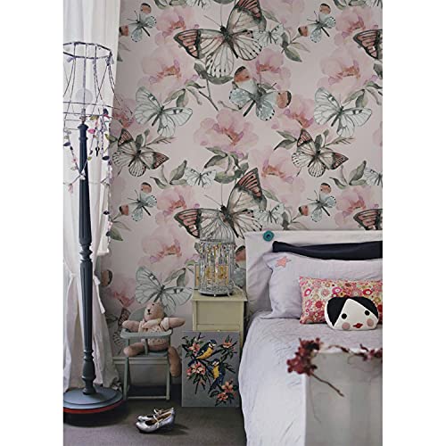Papier peint papillon pastel en latex muraux Muralo lavable - 2