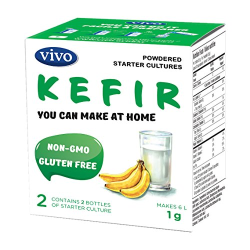 VIVO Real Kefir Starter/Natural (5 boxes) Makes up to 30 quarts of kefir