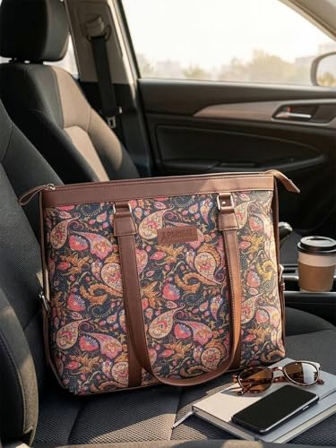 Image of Stylish Tote Bags for Office Use | Laptop Bag 15.6 inch | Purse for Women | Vegan Leather Handbag | Daily & Travel Use |