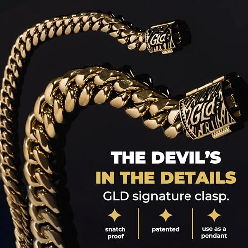 GLD Cuban Link Chain for Men and Women - Gold-Plated Miami Cuban Chain with Premium Storage Travel Pouch - Snatch-Proof Clasp, Sweat-Proof and Fade-Resistant - Lifetime Quality, Designed in Miami3