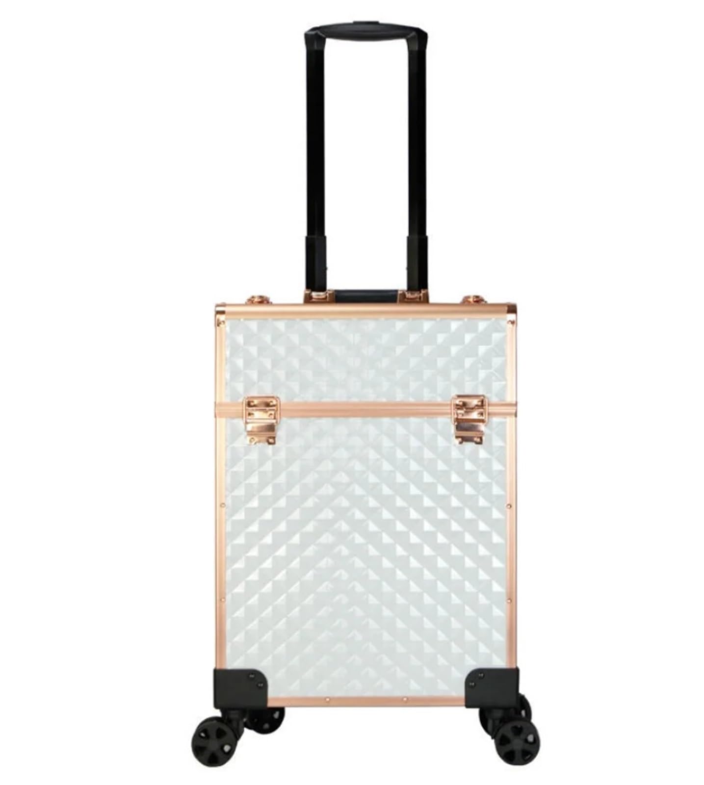Neceser con Ruedas Maletín Organizador de Viaje con Ruedas, Neceser Maquillaje y peluquería, Estuche cosméticos for salón Belleza(White)