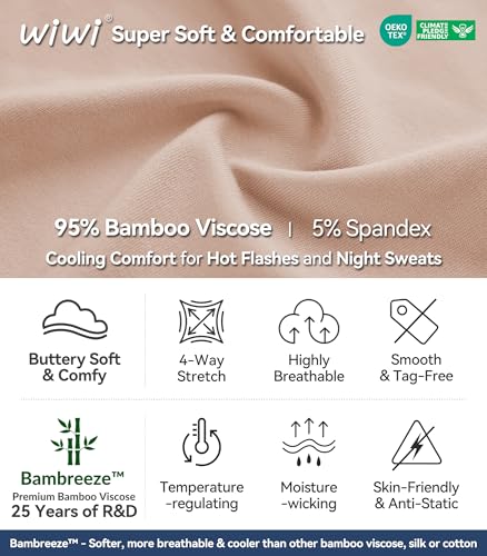 Image of WiWi Viscose from Bamboo Pajamas Set for Women Super Soft Short Sleeve Cooling Summer Plus Size Pjs Sets Sleepwear S-4X