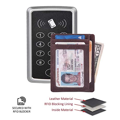 Front Pocket Wallet for Men Women Slim Minimalist Real Leather RFID Blocking Credit Card Holder3