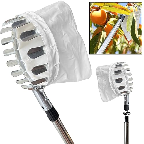 Obstpflücker Mit Teleskopstiel - Edelstahl & Rostfrei Für Äpfel, Birnen & Avocados