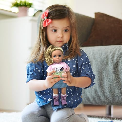Muñeca de 18 pulgadas con cabello suave y accesorios miniatura 2