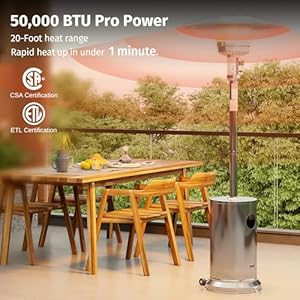 Eastoakantirust50000btupatioheaterforoutdoorusewithdoublelayerstainlesssteelburnerroundtabledesignandwheelsoutdoorpatioheaterforhomeandcommercialstainlesssteel Urban Country Home Decor East oak anti rust 50000 btu patio heater for outdoor use with double layer stainless steel burner round table design and wheels outdoor patio heater for home and commercial stainless steel urban country home decor