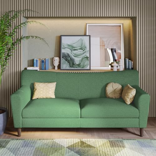 Image of Interio by Godrej Sofa Bevelark 3 Seater Fabric Sofa for Living Room, 3 Year Warranty, Pinewood, Green