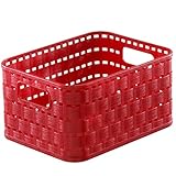 billy regal rot ikea Material: Aufbewahrungskorb aus Kunststoff/Plastik (PP) in eleganter Rattan-Optik | Leicht zu reinigende Aufbewahrungskiste für kleine und größere Dinge | spülmaschinentauglich