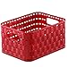 Produktbild Rotho Country Aufbewahrungskorb 2l in Rattan-Optik, Kunststoff (PP) BPA-frei, rot, A6/2l (18,3 x 13,7 x 9,8 cm)
