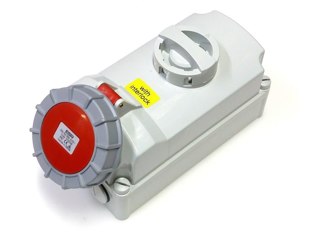 32 amp commutato interblocco 5 pin presa 380V - 415V IP67 3P+N+E impermeabile rosso tripla fase connettore interbloccato 32A