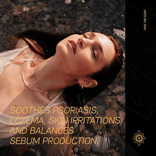 Authentic Bath & Soap Cold Processed Pine Tar Bar Soap For Men & Women. Natural, Handmade, No Sulfates Or Parabens, Cruelty Free, Vegan. Psoriasis & Eczema Face & Body Wash. 3.5 Oz Each (Pack Of 2) #TOP4