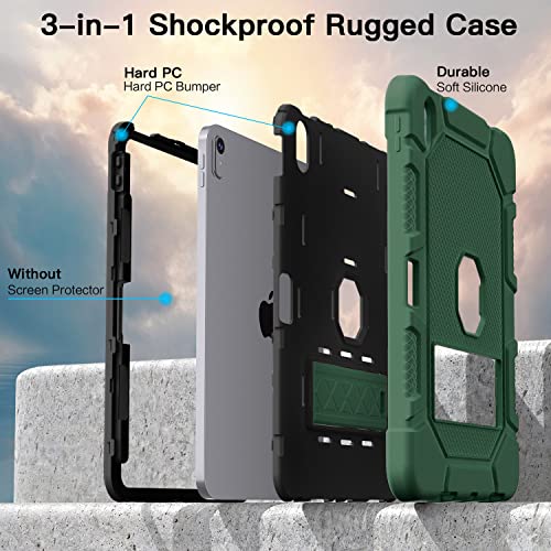 Image of Azzsy Case for iPad 10th Generation 10.9 Inch 2022, Heavy Duty Shockproof Rugged Protective Case for iPad 10.9 Inch 2022 Release, Alpine Green