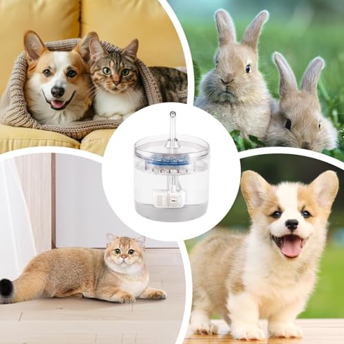 Bebedero para sala de estar y jardín con fuente de agua para gatos eléctrica de 1.5l y silenciosa 5