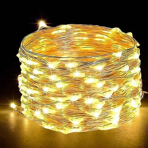 Fairy Lights,50 LED Battery Powered Fairy Lights,String Lights,Waterproof Copper Wire Light for Indoor Outdoor Lighting, Bedroom, Wedding Decor, Party, Christmas Tree Decoration (5M/16ft,WarmWhite)