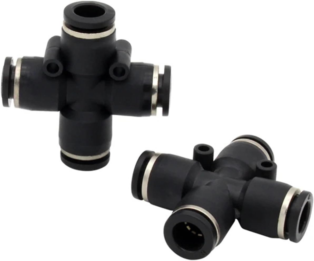 10pcs/lot PZA Series Cross Type Four-way Quick Fittings Push in Pneumatic Tube Connector Pneumatic Accessories PZA-4 6 8 10 12 (Color : PZA-6)