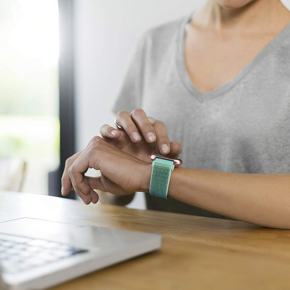 Nylon Bands Compatible with Fitbit Versa 2 Fitbit Versa Lite Fitbit Versa SE Fitbit Versa Bands, Soft Replacement Wristband for Women Men