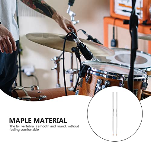 Milisten 2 Pairs White Maple Percussion Drum Sticks Maple Wood Drumsticks Non Slip Drum Sticks Wood Tip Maplewood Drumstick For Kids Students And Adults #TOP6