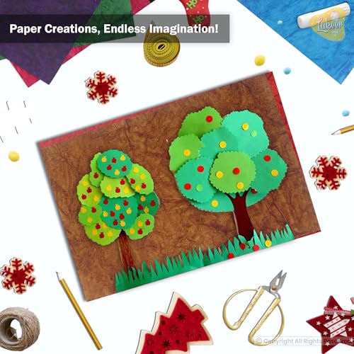 Image of A4 Size Acrylic Multicoloured Handmade Paper Sheets For Decoration, Art & Craft, Project Work, & More (Pack Of 50 Sheets)
