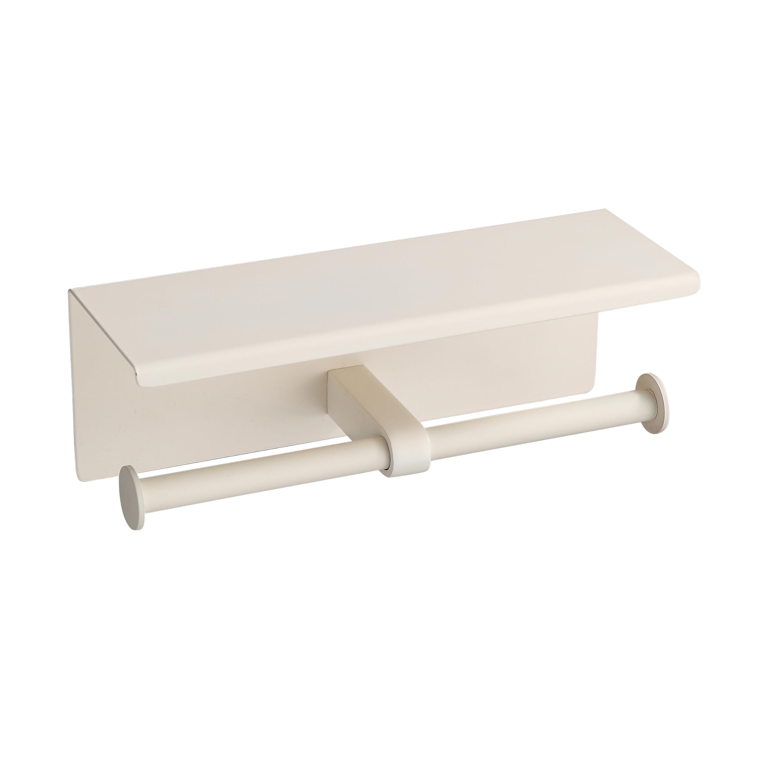 BGL Toilet Paper Holder with Shelf White Double Head Toilet Tissue Roll Holder 304 Stainless Steel Wall Mount for Bathroom โ image 1