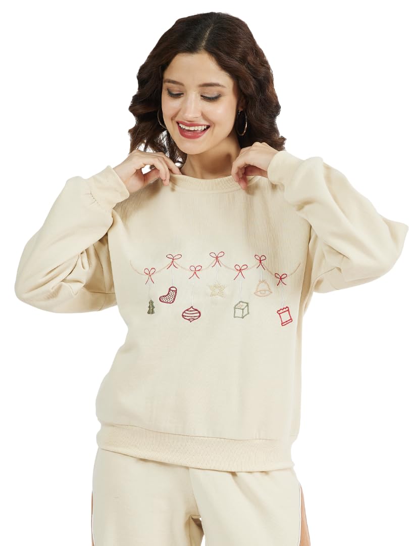 athena lifestyle Women and Girls Cotton Regular Long Sleeves Solid Round Neck Ribbed Knitted Casual Sweatshirt-picture-33