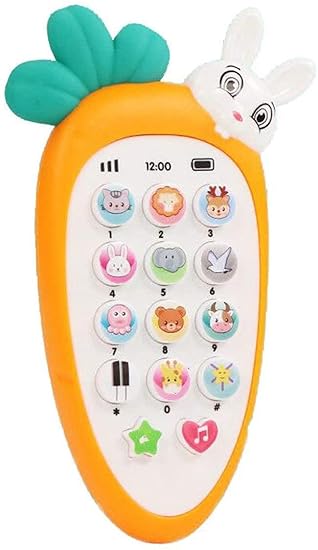 Phone Cordless Feature Mobile Phone Toys Mobile Phone for Kids Phone Small Phone Toy Musical ToysOrange)
