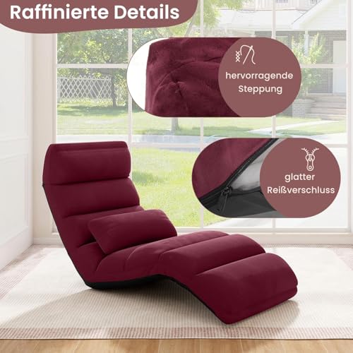 Manque de place ? Ce fauteuil de sol pliable rouge offre un couchage d'appoint instantané