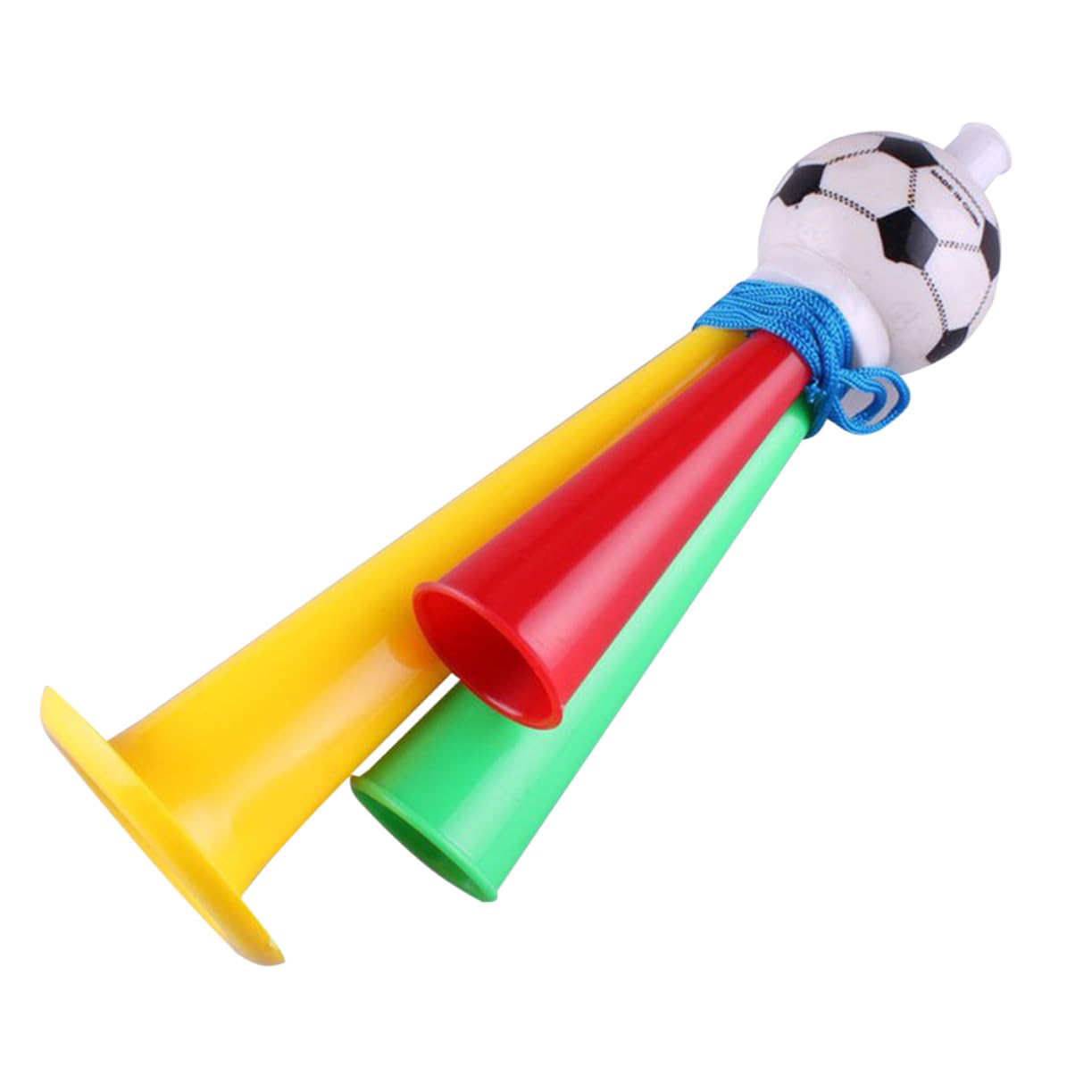 HANABASS 6 Pcs Plastic Football Game Trumpets Loud Three Tone Horns for School Events Carnival Sports Games Random Noise Maker for Cheering Random Color