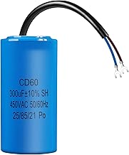 CD60 AC 450V 300uf 50/60HZ condensateur,ANGEEK condensateur de démarrage de moteur,condensateur de fonctionnement de moteur avec câble,pour réfrigérateur,moteur,pompe,générateur