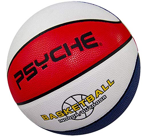 PSYCHE 7 Couro PU/Treinamento ao ar livre Bola de Basquete Match Ball (Azul branco vermelho)