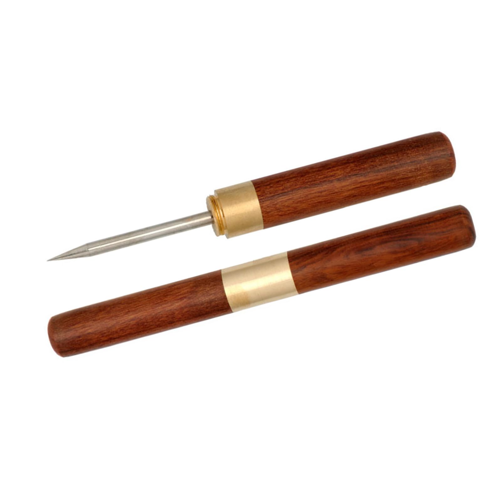 Tsophreniq Craft Punching Awl Leather Hole Wood Handle Tool for Craft Stitching Leathercraft Enthusiast Tool