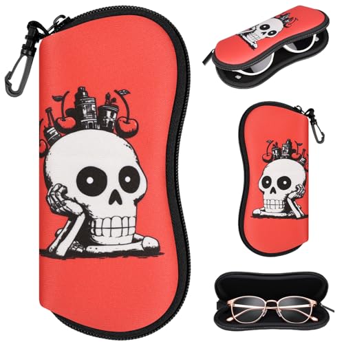 Image of Sunglasses Case with Belt Clip, Ultra Light Neoprene Zipper Soft Padded Glasses Case for Women Men