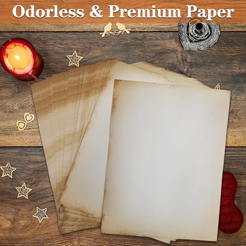 Image of 80 Sheets Vintage Paper, 8.5 inchx11 inch Letter Size Printer Parchment Paper