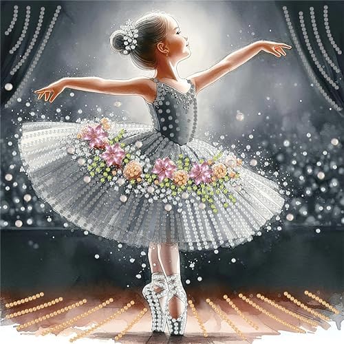 GXGLLPZBY DIY Diamond Art Kits, 5D Special Shaped Elegant Dancer Diamond Painting for Beginners Adults, Paint by Diamonds Dot Gem Art Kits, Home Wall Decor 11.8x11.8in