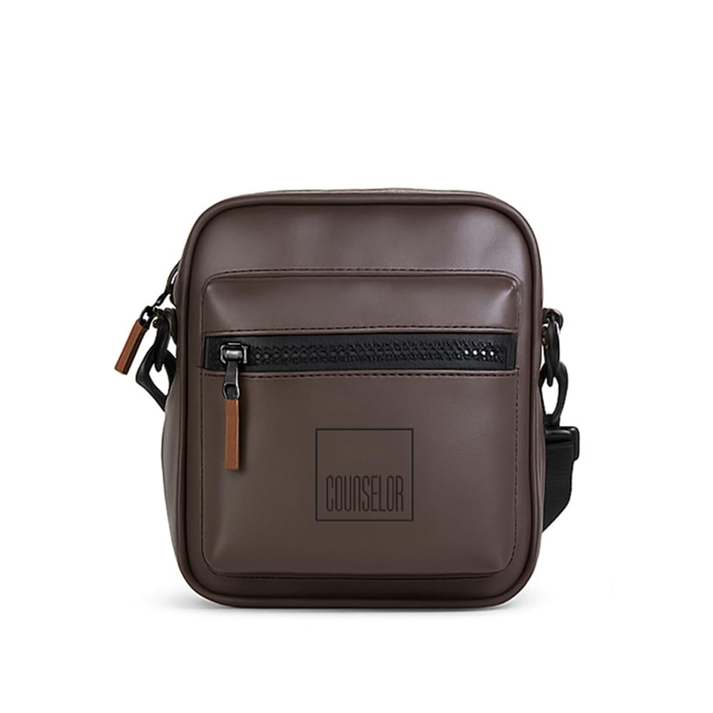 Vegan Leather Sling Bag for Men and Women, Crossbody Bag with Adjustable Strap, Zipper Closure, Multiple Compartment, Lightweight Stylish Mini Side Bag for Daily Use, Travel-image-27