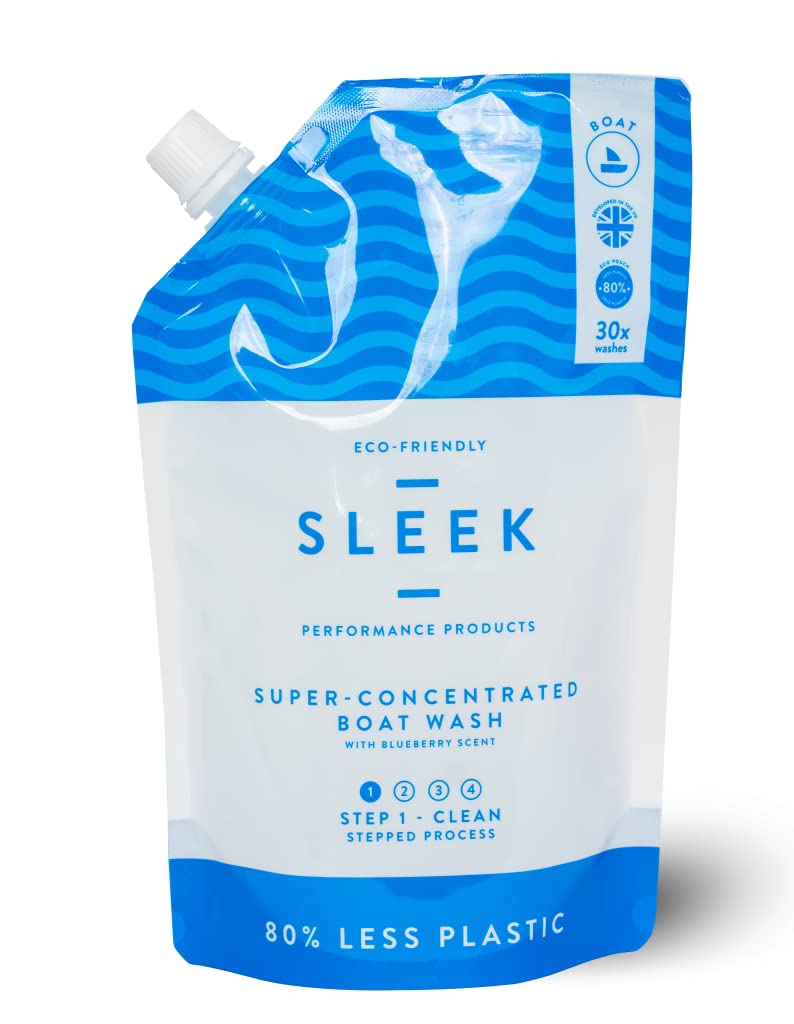 Sleek Concentrated Boat Wash Cleaner Shampoo with UV Protection - Rapidly Removes Dirt, Streaks & Algae