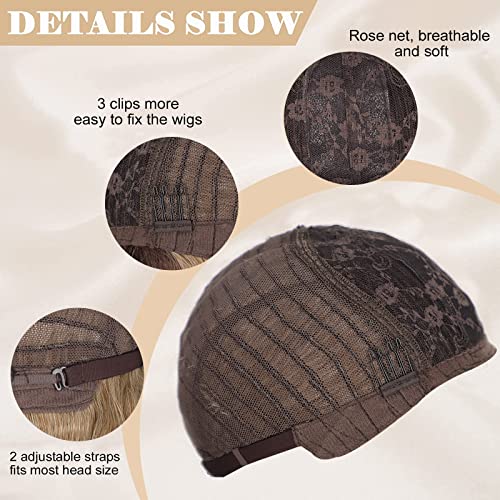 Lativ Blonde Wig With Bangs Long Wavy Curly Ombre Wig with Dark Root Synthetic Heat Resistant Wigs for Women Daily Party Use 26 Inches - Image 6