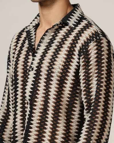 Image of GRECIILOOKS Men's Polycotton Regular Fit Knitted Shirts for Men | Summer Shirt for Men | Everyday Fashion Outfit | Trendy Stylish Shirt for Man