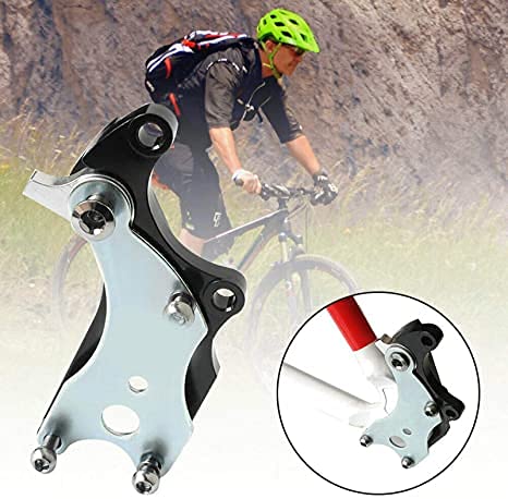 malyituk Ohne Scheibenbremse Halterung [passend für Rahmen ohne Scheibenbremsen] Rennrad Mountainbike auf Scheibenbremse Umbau Sitz, Adapter für Scheibenbremse (rot) Sport & Freizeit
