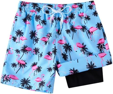 TUONROAD Boys Swim Trunks with Compression Liner Boardshort Quick Dry 7-18T