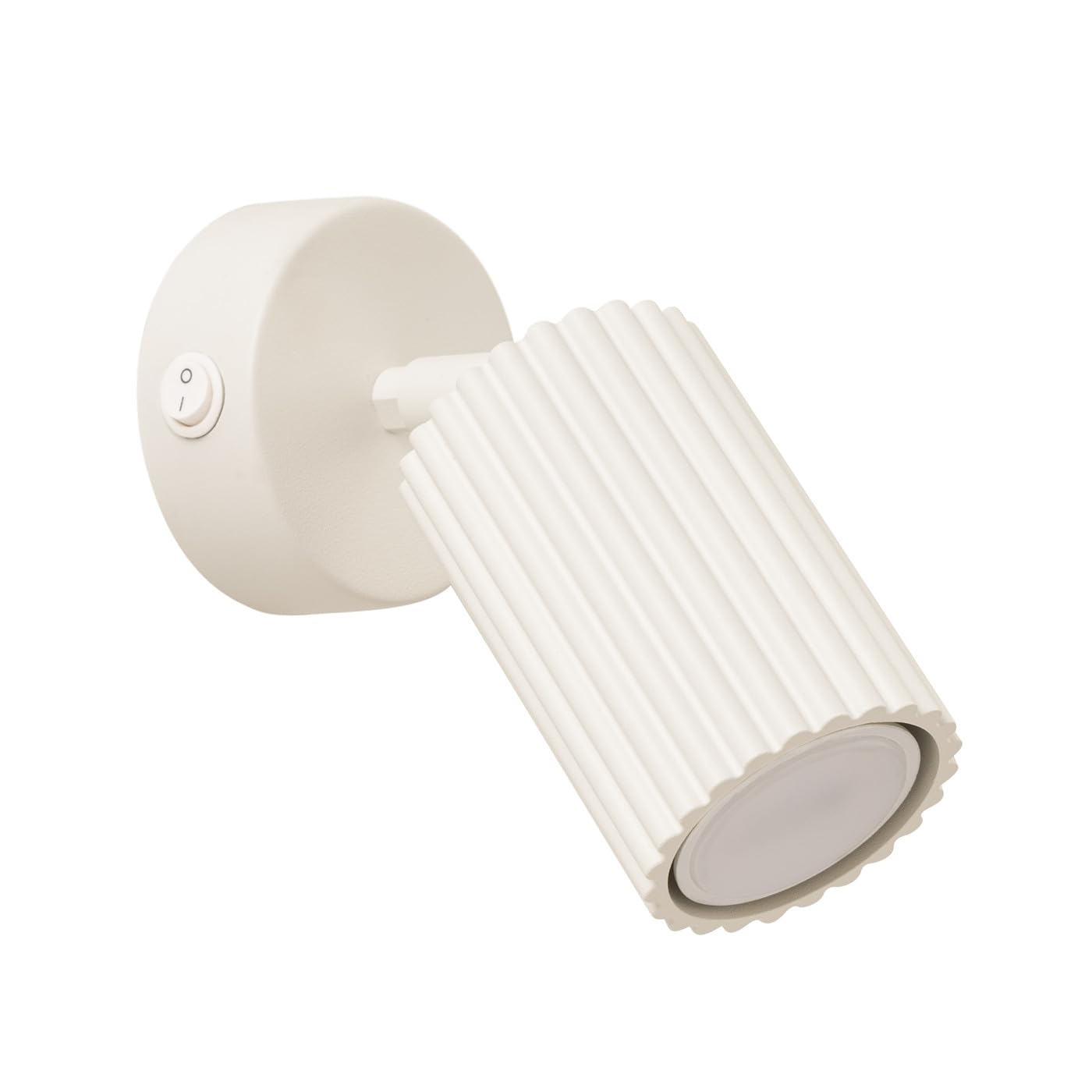 SOLLUX lighting Applique Murale - Lampe Murale Intérieure - en Aluminium - 1 Abat-jour avec Interrupteur - 8 x 16 x 16 cm - Karbon Beige