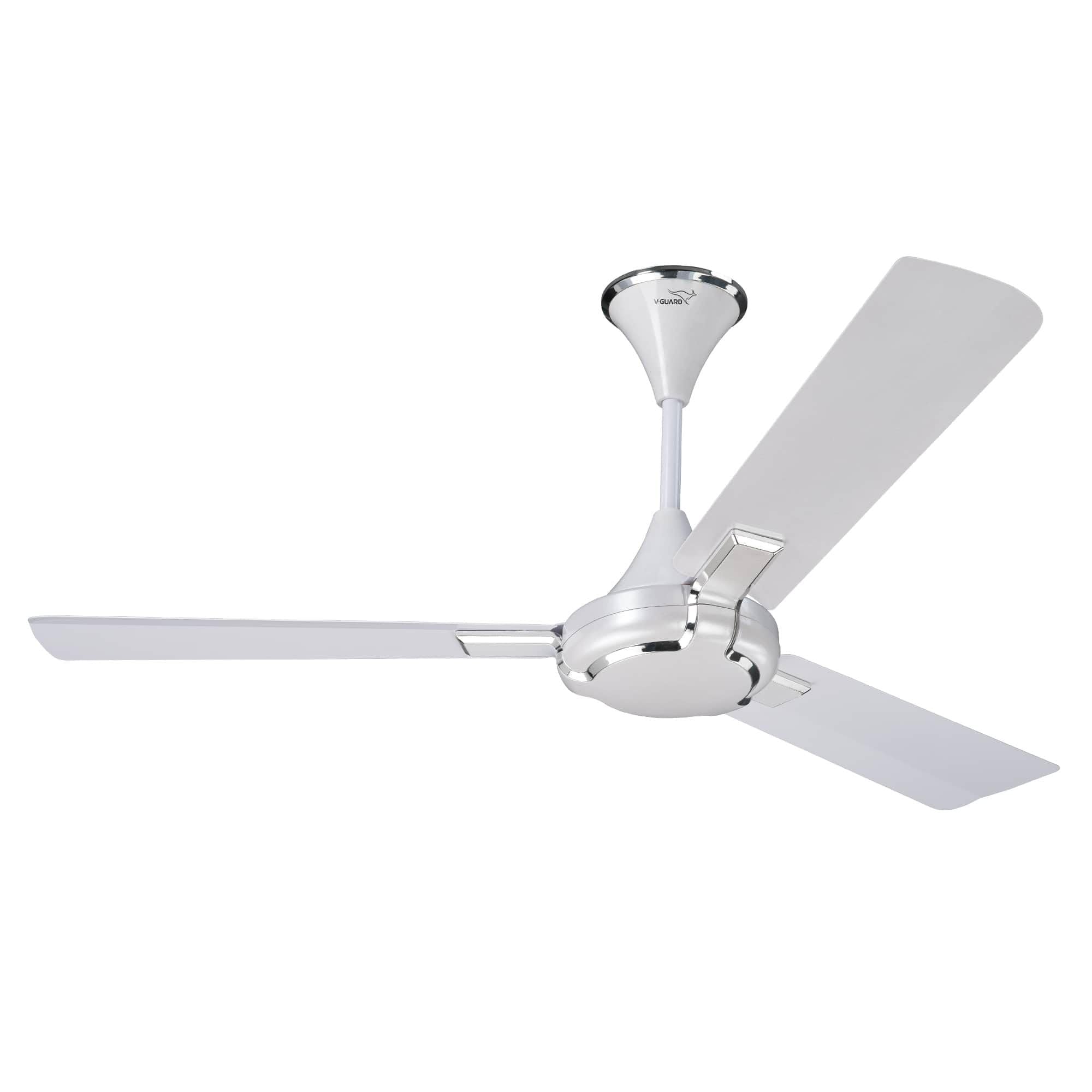 V-Guard Exado Pro BS High Speed1200mm Ceiling Fan|Pearl White Silver
