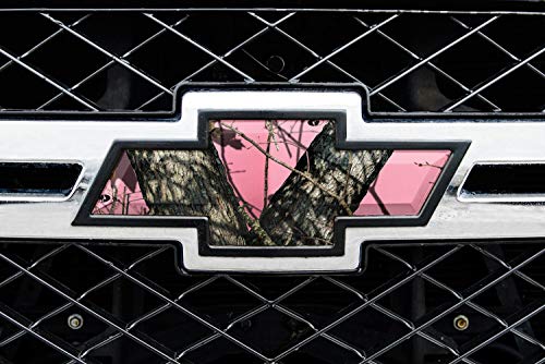 Image of Mossy Oak Graphics Universal Break-Up Pink Auto Emblem Skin - Easy to Install Vinyl Wrap - Fits Any Auto Emblem on Trucks, Cars, or SUVs