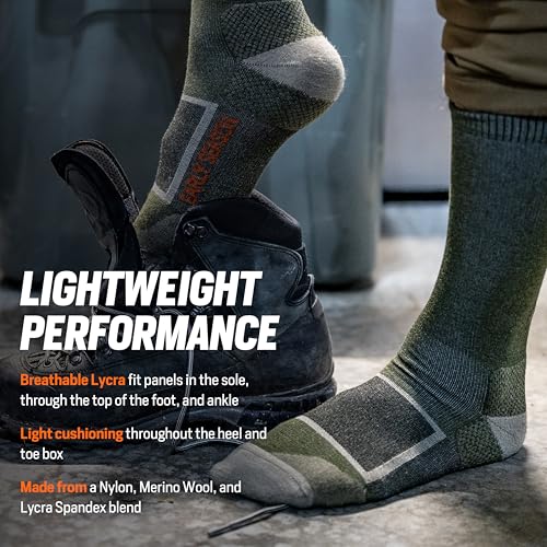 First Lite Early Season Lightweight Merino Wool Crew Socks - Moisture Wicking Boot Socks for Hot Weather Hunting, Made in USA4