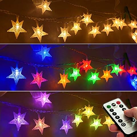 Homeleo 25ft Multicolor Star String Lights Cover