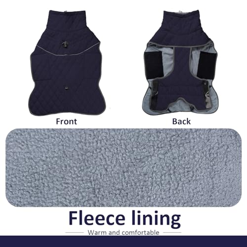 SilverChry wasserdichte Warme Hundejacke, Hundemantel Mit Geschirr Reflektierend, Hundemantel Wasserdicht Warm, Hundemantel Fleece Grosse Hunde Für Kaltes Wetter Für Hund Indoor & Outdoor Camping(M)