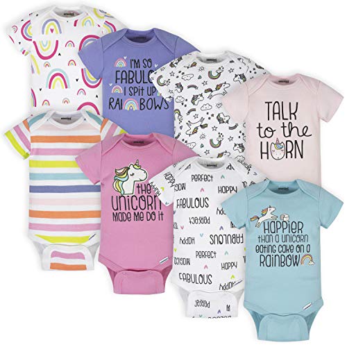 8-pack Short Sleeve Unicorn Onesies