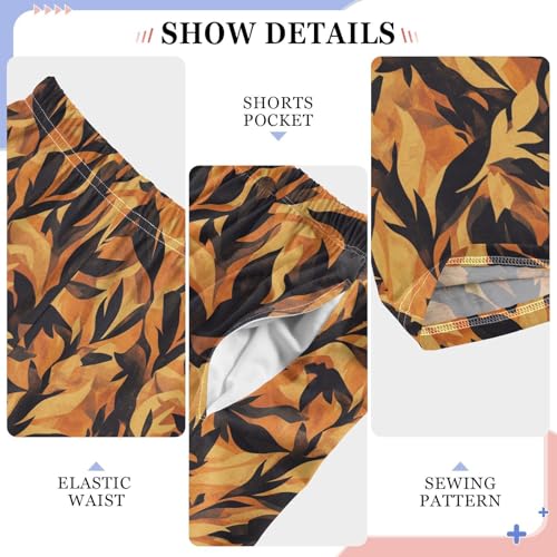 Boys' Pants Orange Yellow Blaze Flame Long Bottoms Jogger Pants Elastic Waist Trousers with Pockets S-XL4